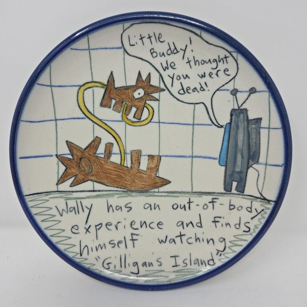 WALLYWARE Tom Edwards 8” Plate Wally Out-of-body Experience Rare Collector